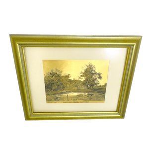 Currier and Ives England Return to Pasture 1974 Vintage Lithograph Print 9x12